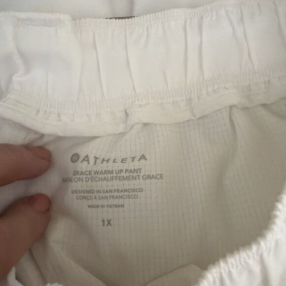 NWT Athleta White Grace Warm Up Pants Drawstring Ankle #1368 Size 1X - Picture 6 of 6